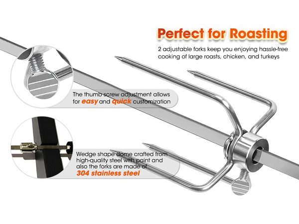 High-Quality-Carbon-Stainless-Square-Steel-Kamado-charcoal-Smoker-accessories-rotisseries-forks-1